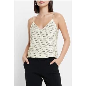 Express Downtown Cami XL Black Polka Dot Sleek Minimalist Going Out Layering